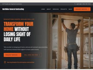 Northline General Contracting homepage design preview