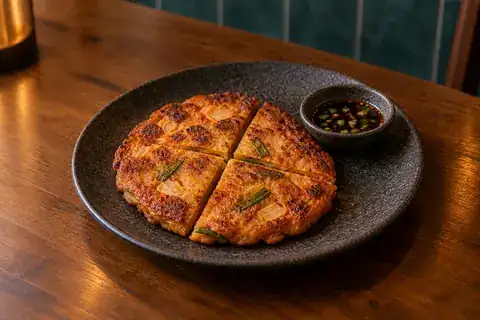 Kimchi Pancake served as a single listed menu portion
